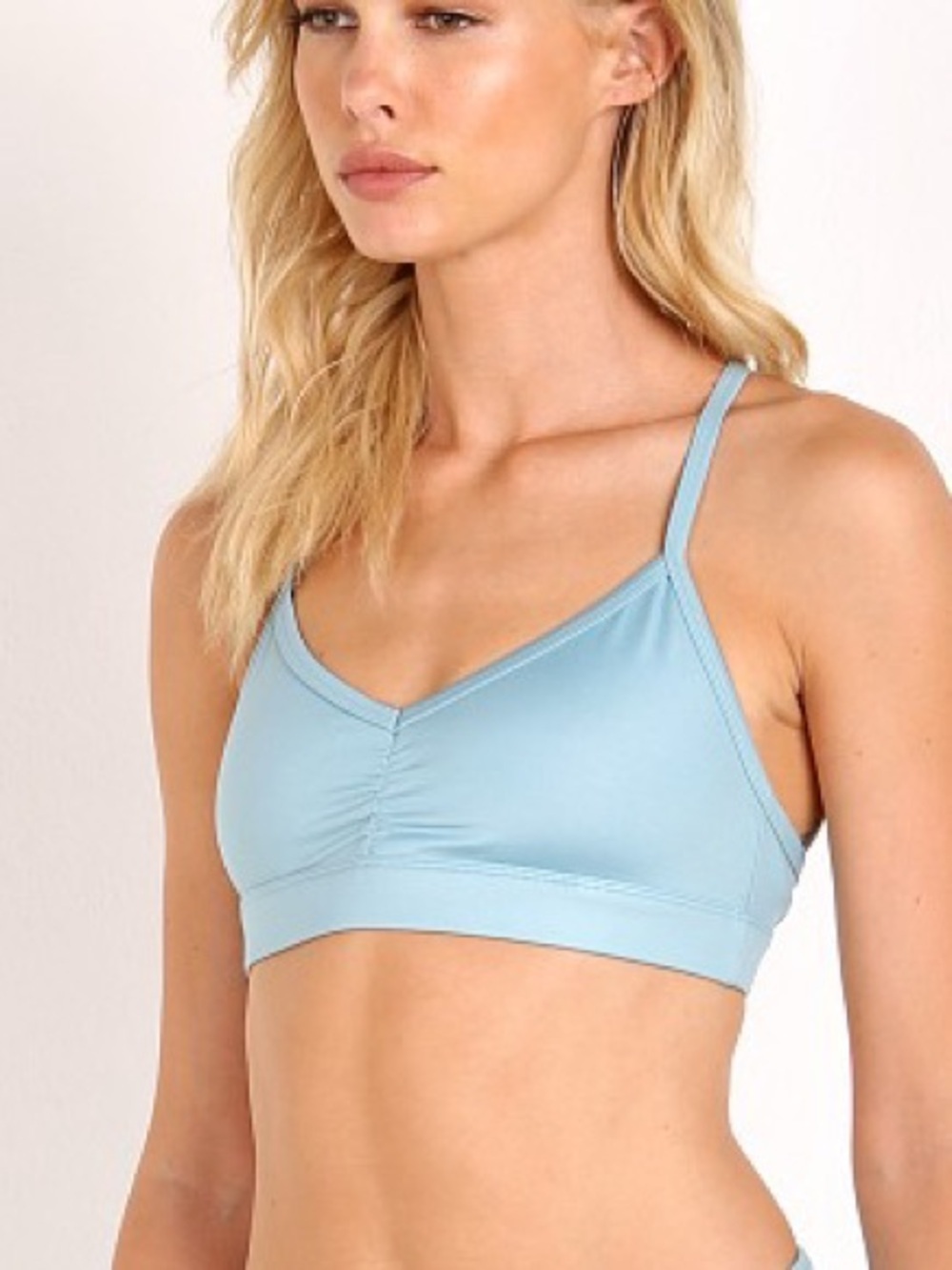 Alo Yoga Sunny Strappy Sports Bra Womens Size Small Light Blue Color